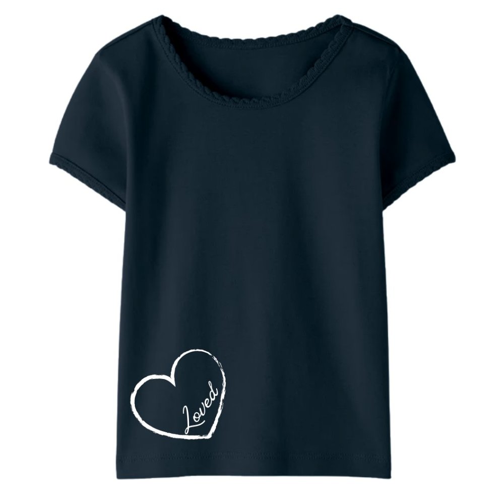 GIRLS Loved Graphic Tee Girls NWT! ALL SIZES PINK AND BLACK! - Picture 1 of 5